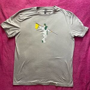 Stylish Gray Graphic Tee with Unique Design